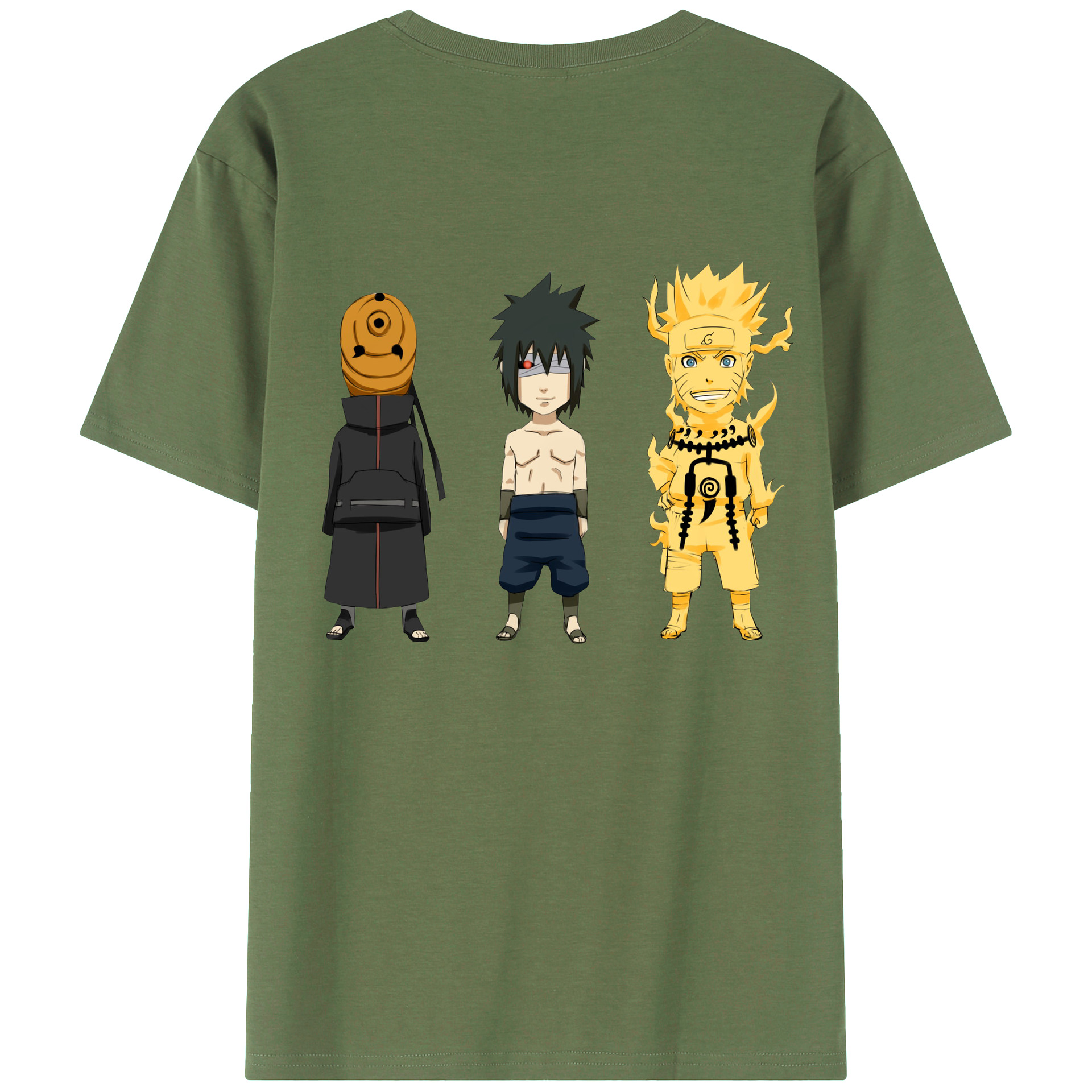 （画像用） NARUTO -ナルト- うちは サスケ Uchiha Sasuke 綿100％ メンズ半袖Tシャツ（バックプリント） 通気性